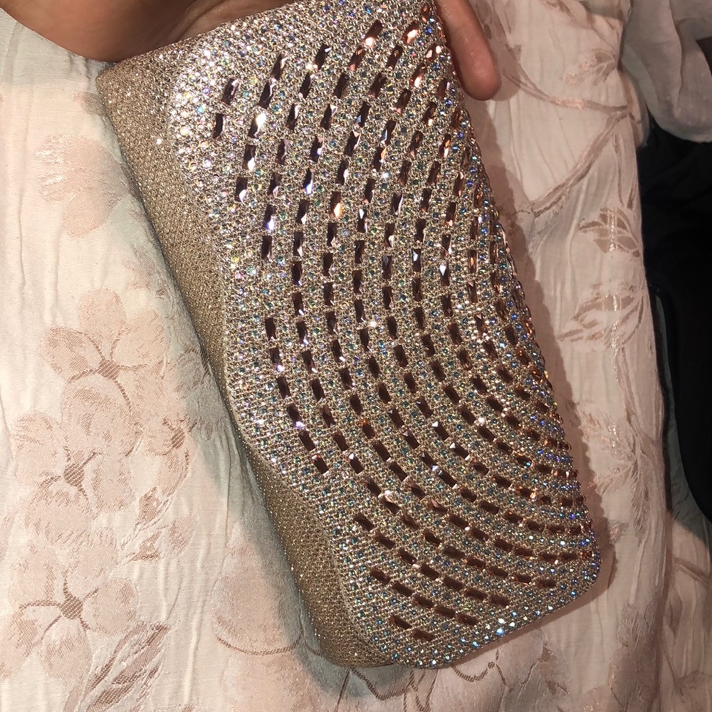 Rose gold clutch purse